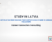 Study in Latvia from Pakistan 2026–2027 guide banner showing admission, visa, and cost information with Career Connection Consulting branding.